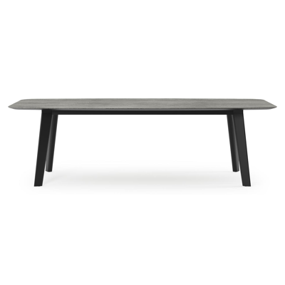 Lacrima tuintafel in zwart aluminium en volkeramiek aspen grey - L 255 x B 115 x H 74 cm