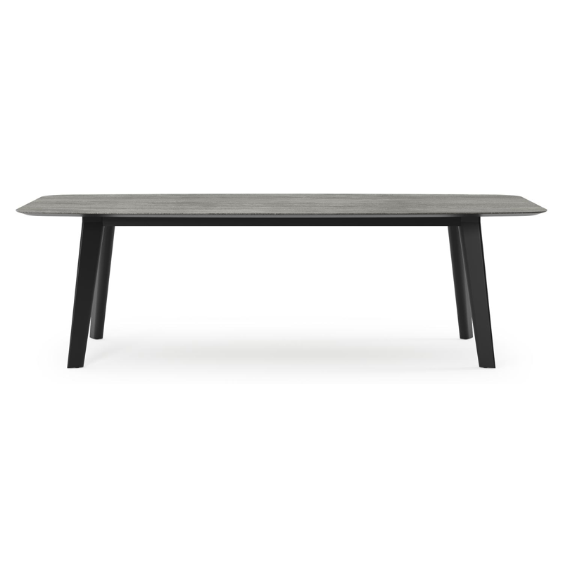 Lacrima tuintafel in zwart aluminium en volkeramiek aspen grey - L 255 x B 115 x H 74 cm