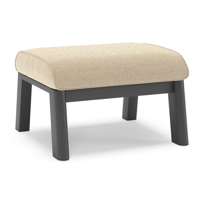 Cirello poef in zwart aluminium met althea camel all weather cosytica kussen