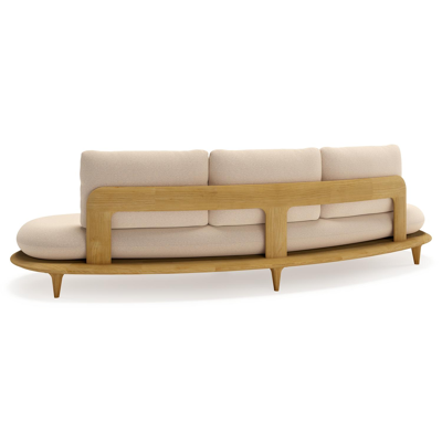 Bomero loungebank in teak met heritage papyrus all weather sunbrella® luxe kussen
