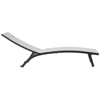 Set van 2 verstelbare Calvia ligbedden in zwart aluminium en grijs textilene