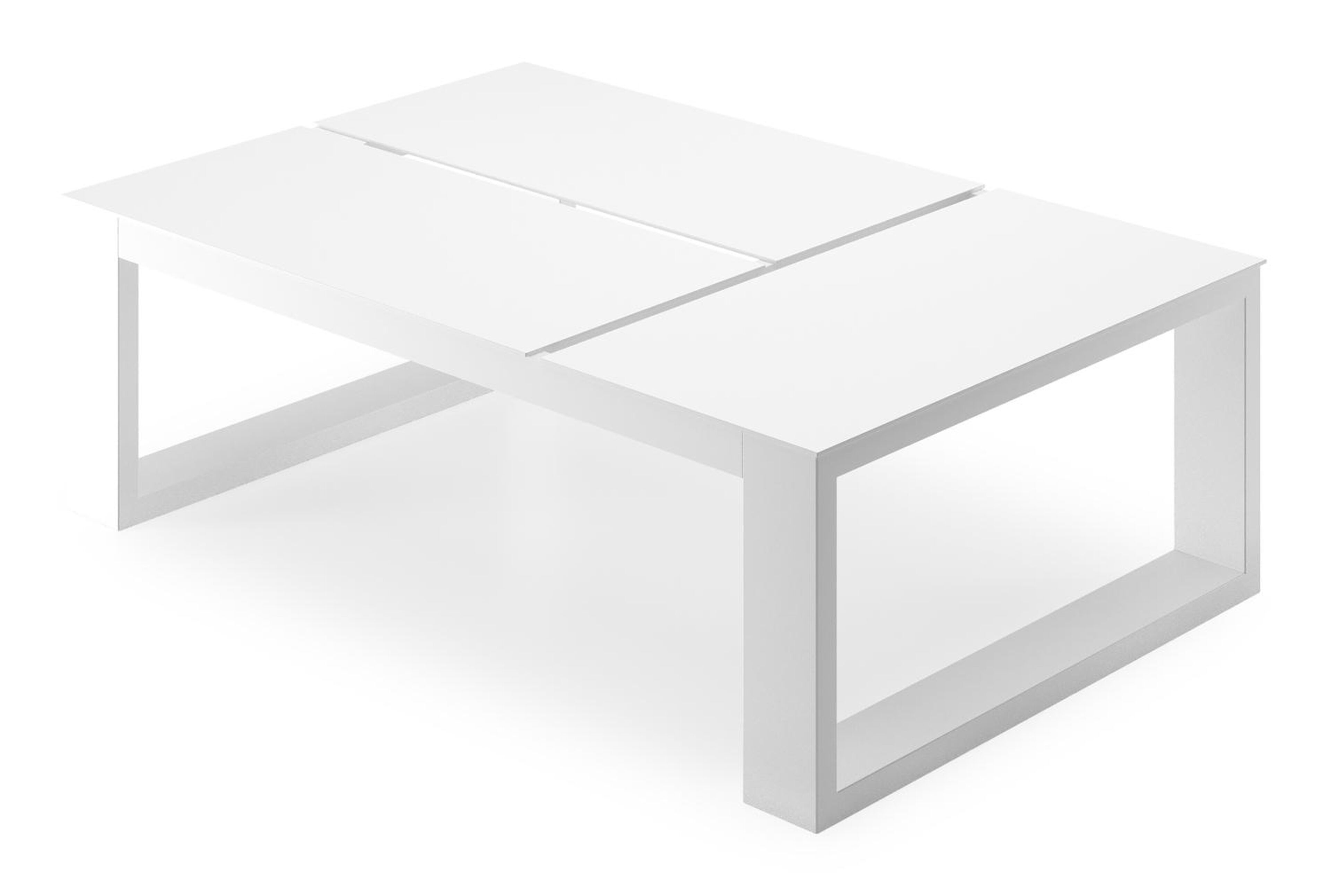 Table basse Verato en aluminium blanc - Lg 120 x larg. 80 x H 39,5 cm
