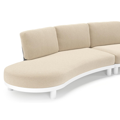Donato loungebank in wit aluminium met all weather cosytica Althea Chalk kussen