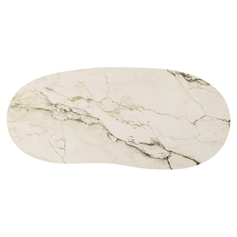 Table de jardin Amico organique en aluminium beige et céramique pleine Colorado Dunes - Lg. 240 x Lrg. 110 x Haut. 73.5 cm