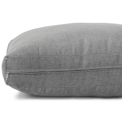 Merida loungezetel 1-zit in zwart aluminium en zwart aluminium met grijs polyester kussen