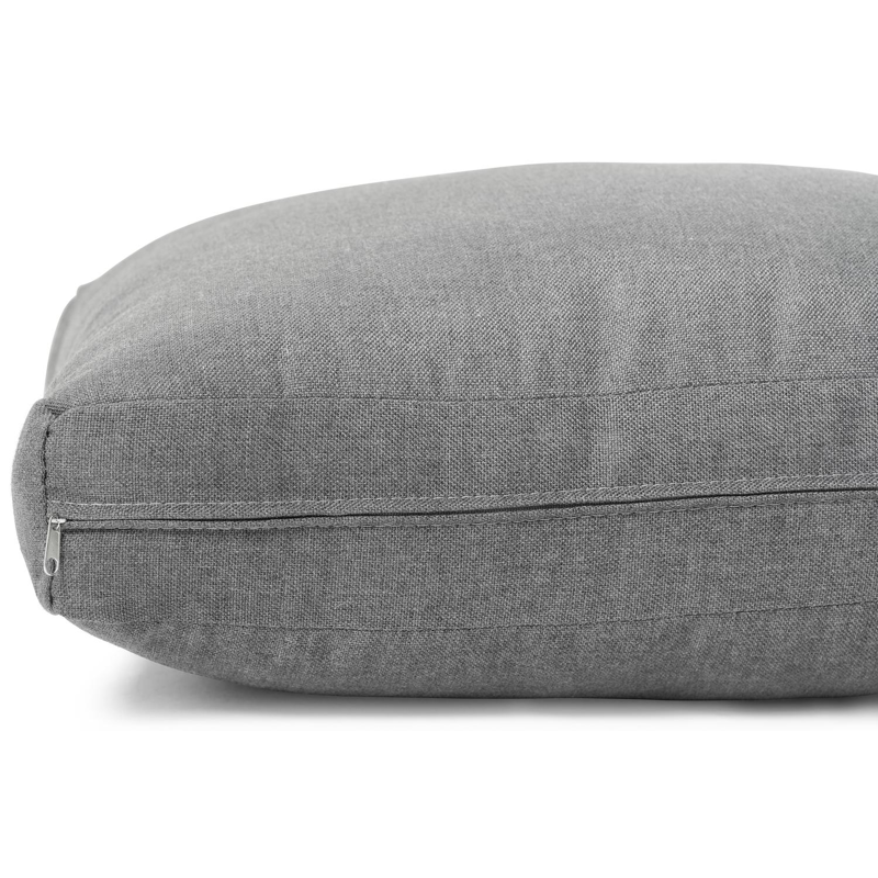 Merida loungezetel 1-zit in zwart aluminium en zwart aluminium met grijs polyester kussen