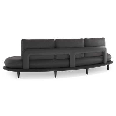 Bomero loungebank in zwart aluminium met firenze tunder all weather solica kussen