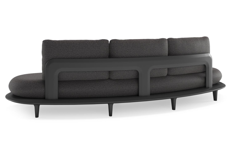 Bomero loungebank in zwart aluminium met firenze tunder all weather solica kussen