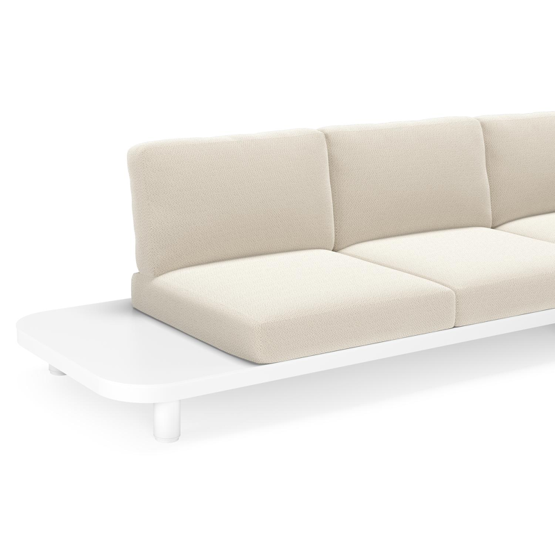 Donato loungebank Chaise longue links + 3-zit in wit aluminium met lopi marble all weather sunbrella® luxe kussen