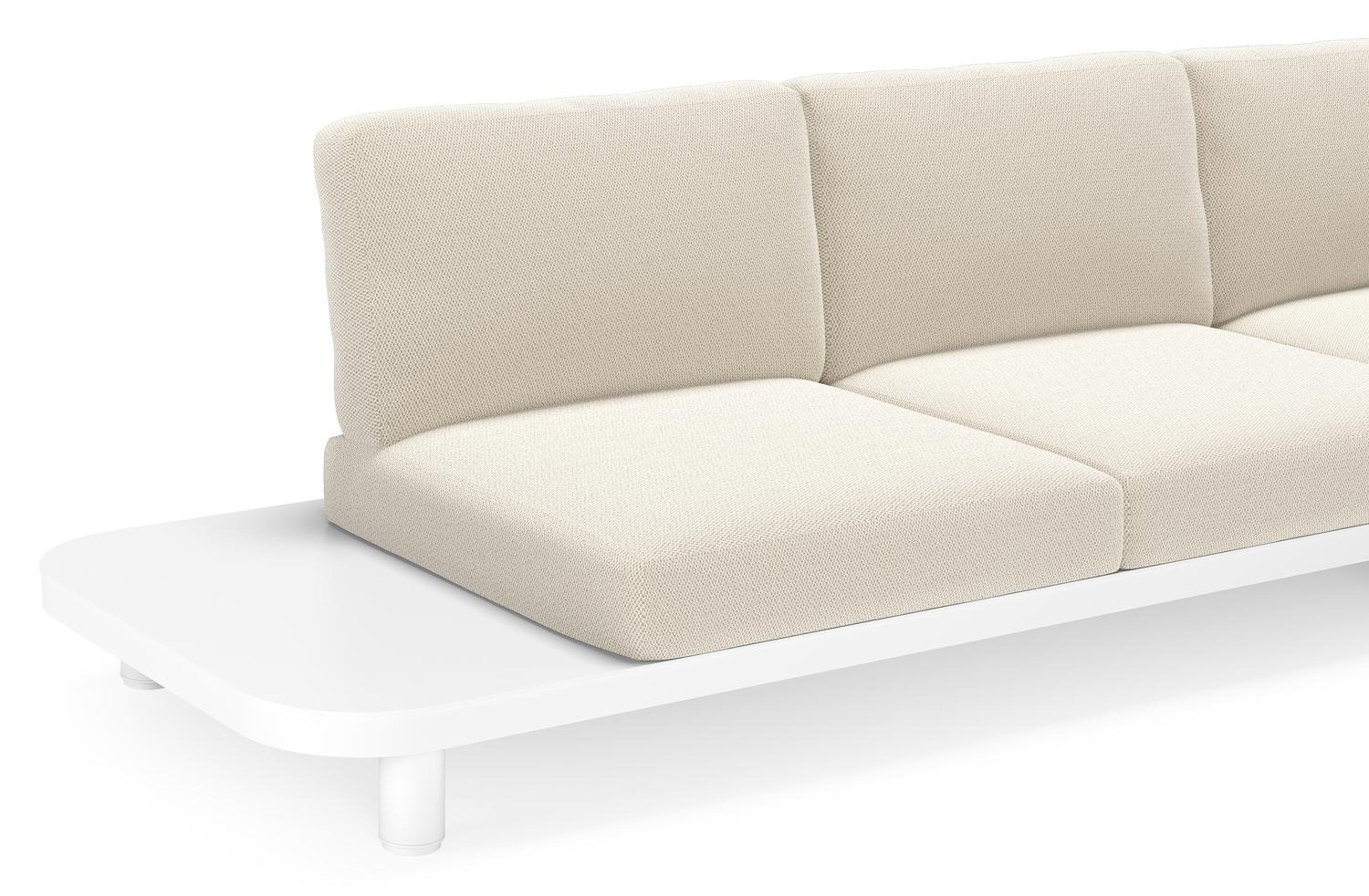 Donato loungebank Chaise longue links + 3-zit in wit aluminium met lopi marble all weather sunbrella® luxe kussen