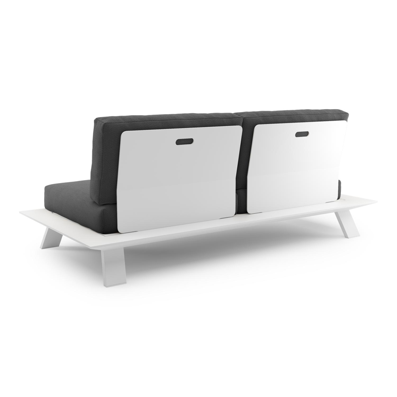 Cesano loungebank in wit aluminium met lopi shadow all weather Sunbrella® luxe kussen