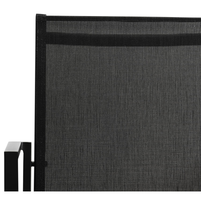 Rimini stapelbare tuinstoel in zwart aluminium en zwart textilene