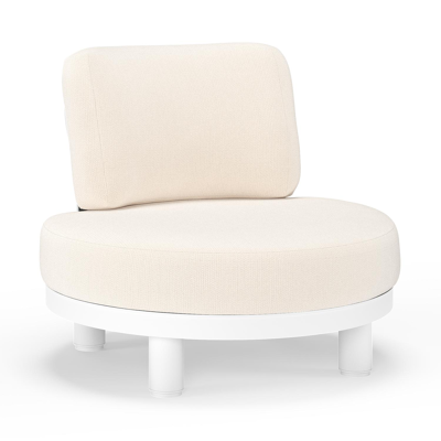 Donato loungestoel in wit aluminium met all weather sunbrella® luxe Lopi Snow kussen