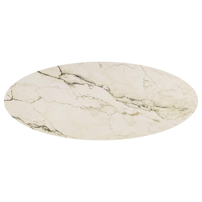 Amico tuintafel ovaal in beige aluminium en volkeramiek Colorado Dunes - L 320 x B 130 x H 73.5 cm