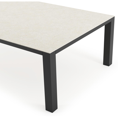 Table de jardin Nano en aluminium noir et céramique pleine shilin - Lg 240 x Larg. 148 x H 75 cm