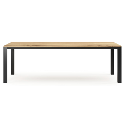 Capri tuintafel in zwart aluminium en teak - L 240 x B 100 x H 75,5 cm