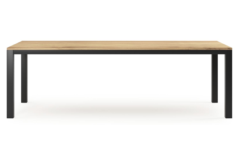 Capri tuintafel in zwart aluminium en teak - L 240 x B 100 x H 75,5 cm