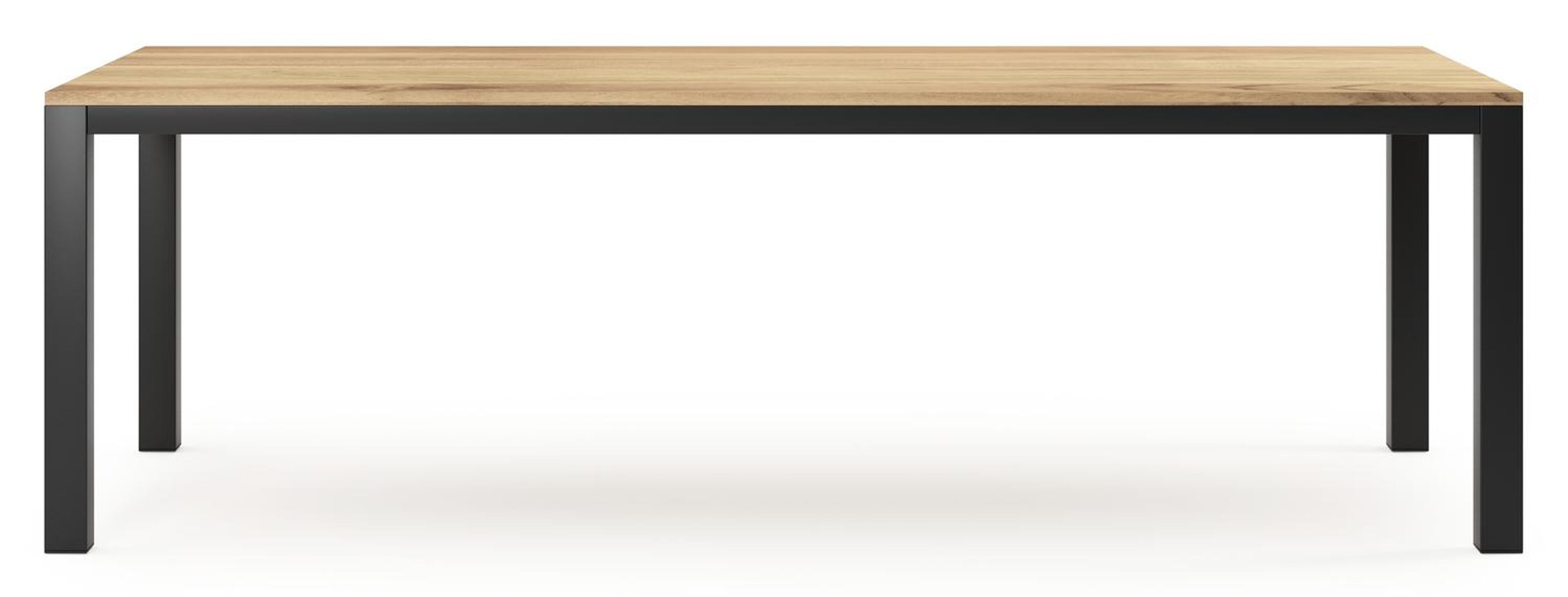 Capri tuintafel in zwart aluminium en teak - L 240 x B 100 x H 75,5 cm