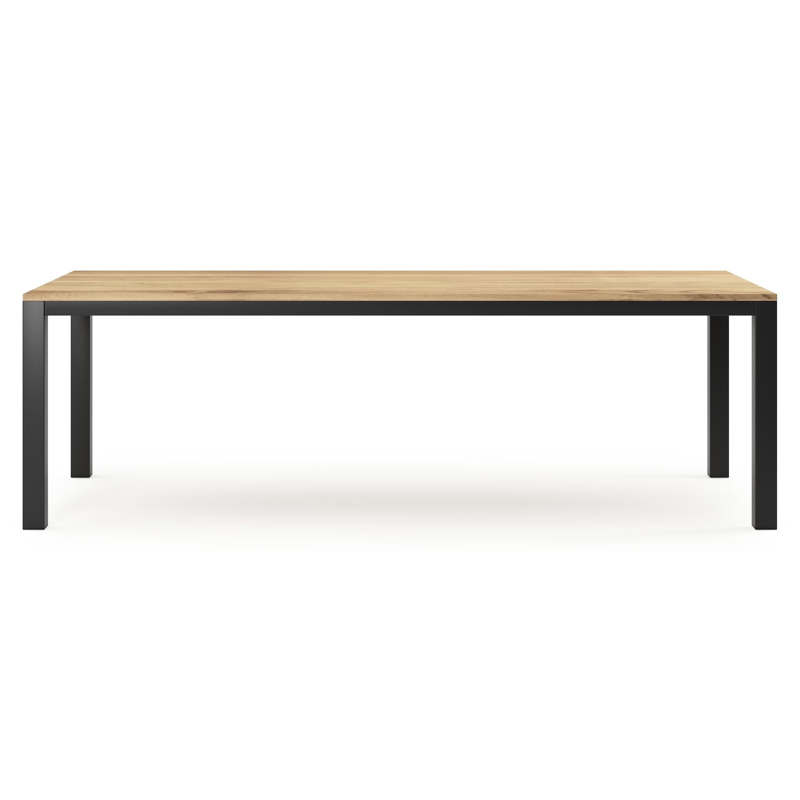 Capri tuintafel in zwart aluminium en teak - L 240 x B 100 x H 75,5 cm