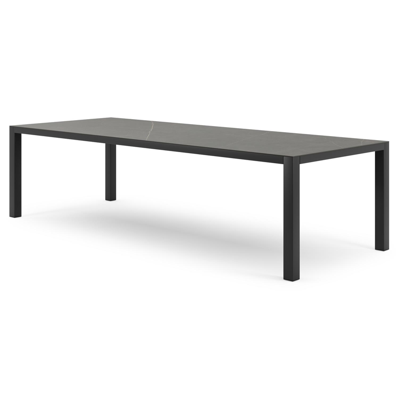 Como tuintafel in zwart aluminium en volkeramiek calatorao - L 280 x B 110 x H 75 cm