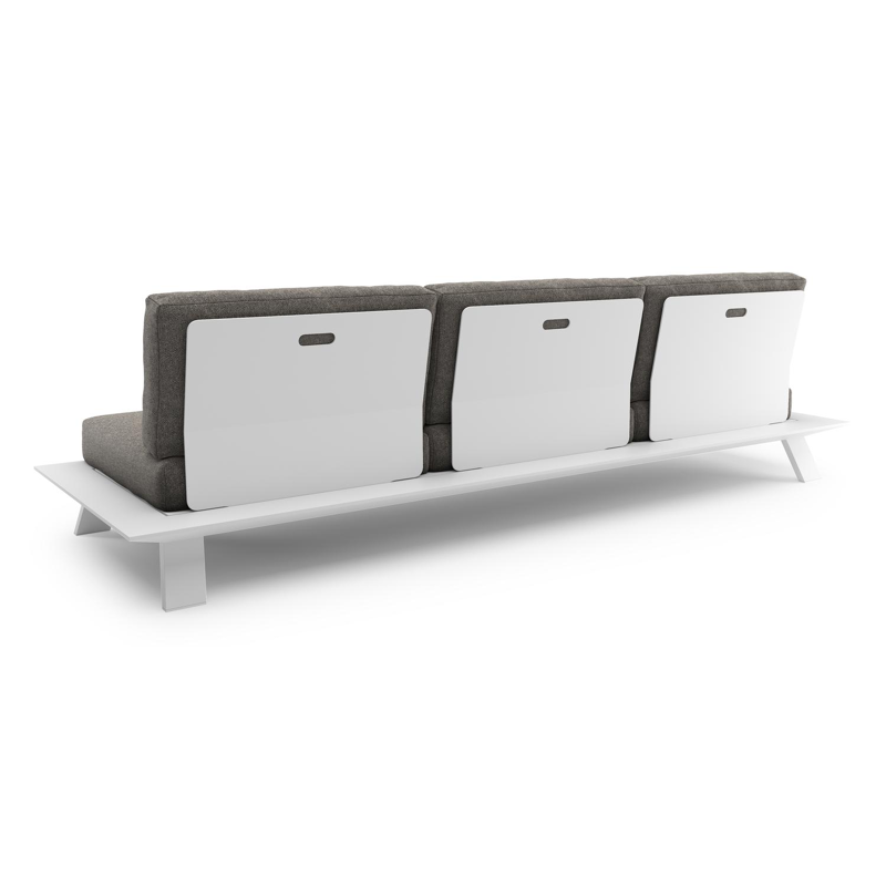 Cesano loungebank in wit aluminium met chartres drizzle all weather Sunbrella® luxe kussen