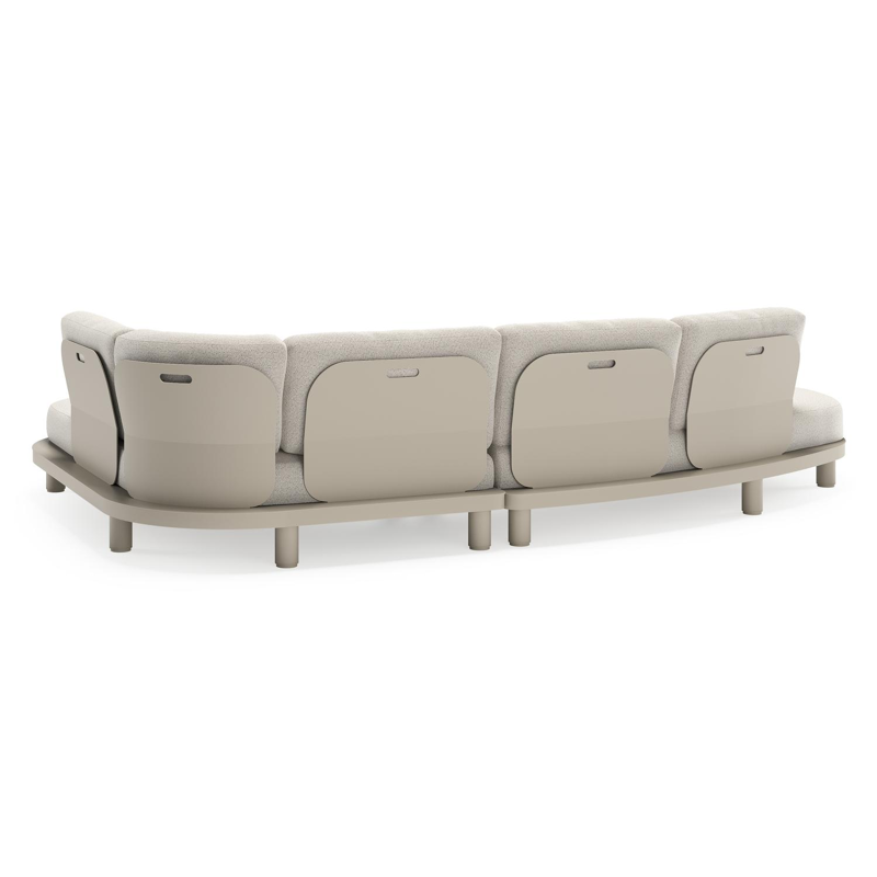 Donato loungehoek in beige aluminium met all weather solica Firenze Natural kussen