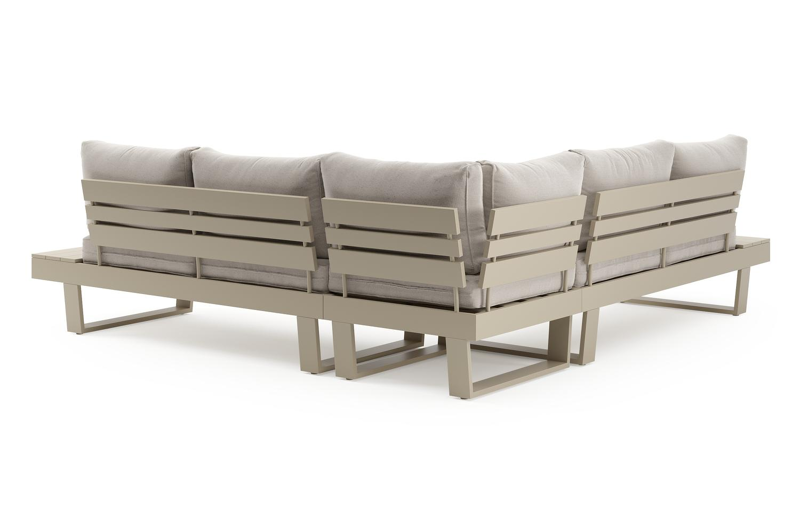 Alora loungehoek in beige aluminium met beige kussen