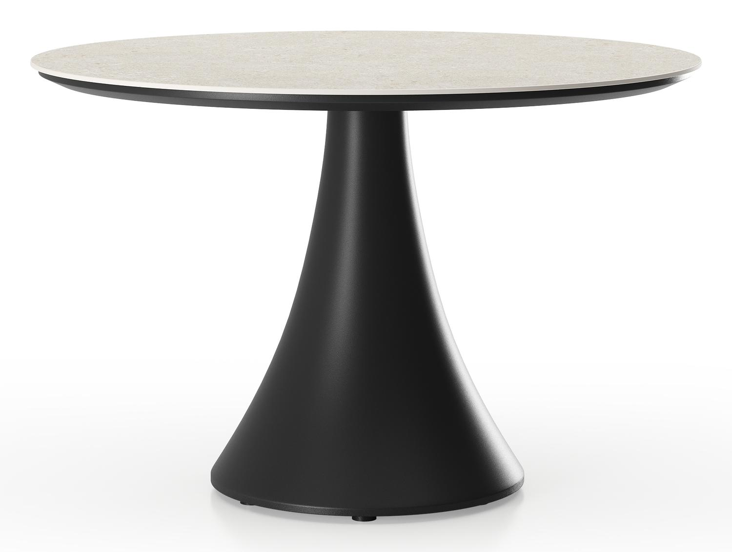 Table basse Fano en noir aluminium et céramique pleine shilin - Diam. 85 x Haut. 55 cm
