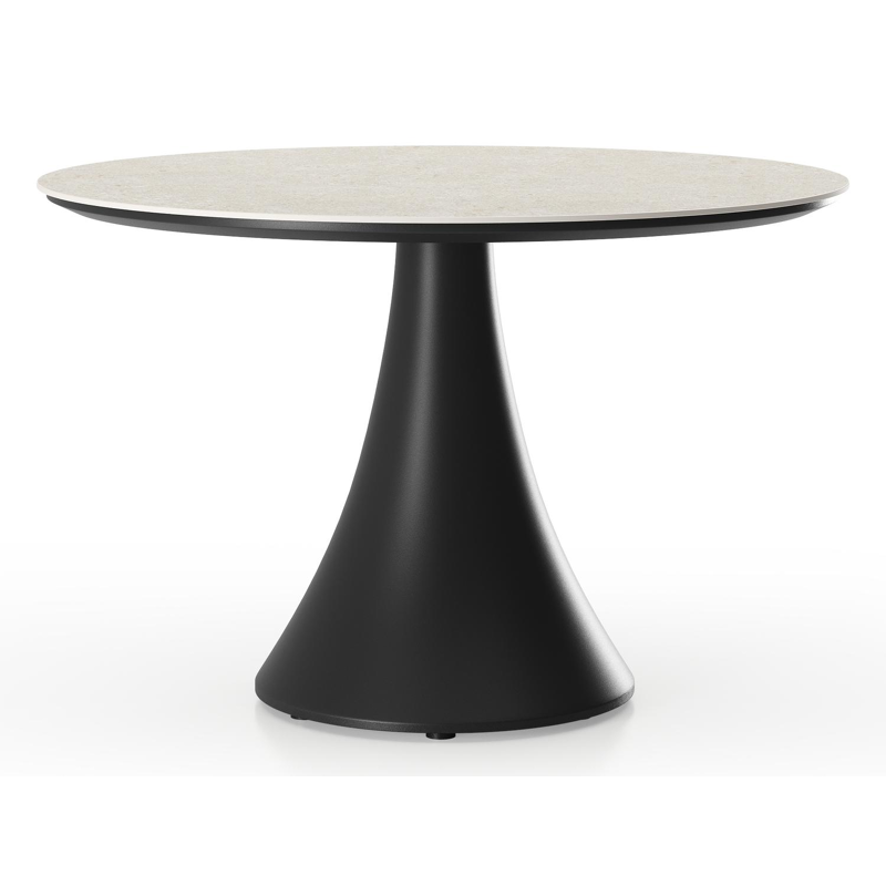 Fano low dining loungetafel in zwart aluminium en volkeramiek shilin - Dia. 85 x H 55 cm