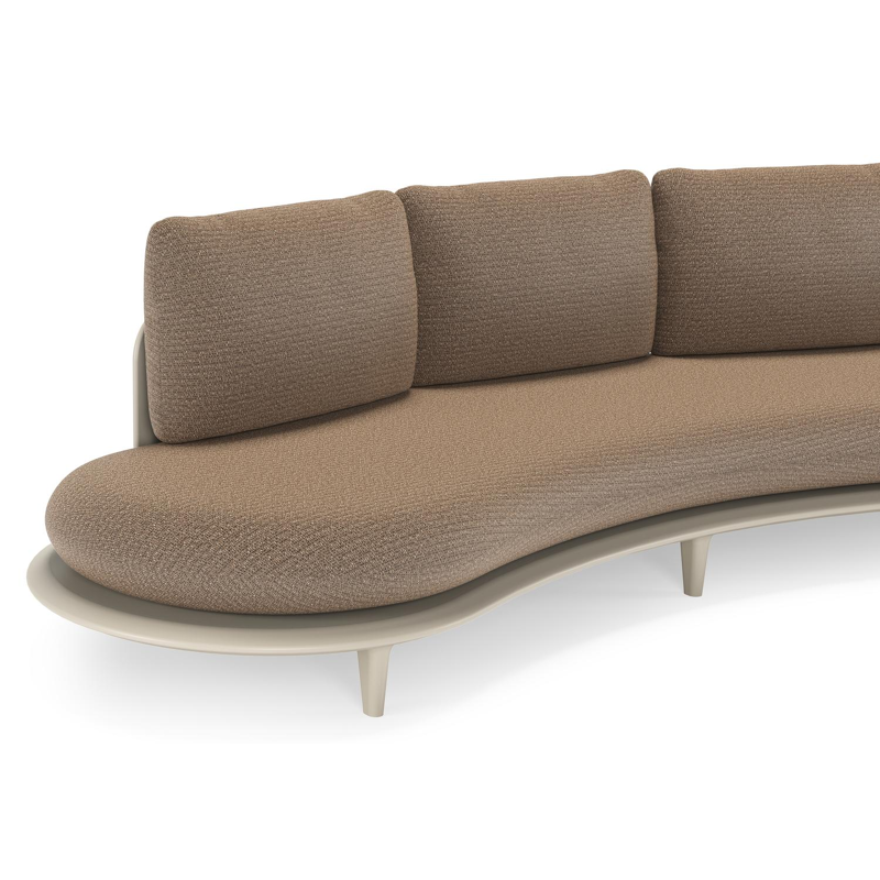 Bomero loungebank in beige aluminium met firenze bamboe all weather solica kussen