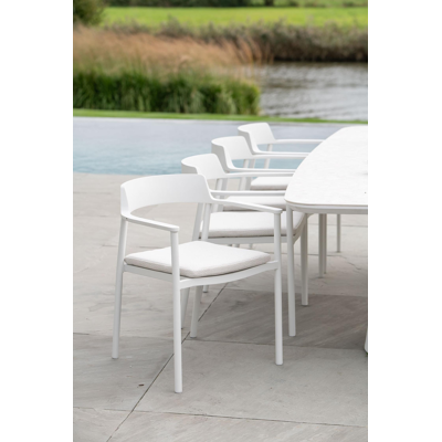 Fiordo tuinstoel in wit aluminium