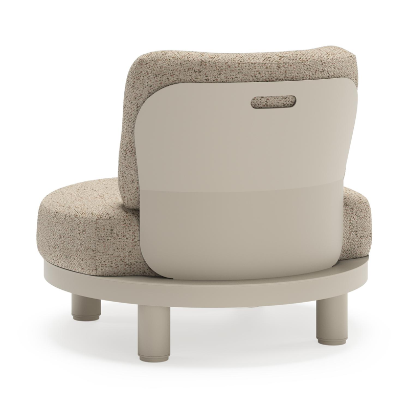 Donato loungestoel in beige aluminium met all weather cosytica Bora Jungle kussen