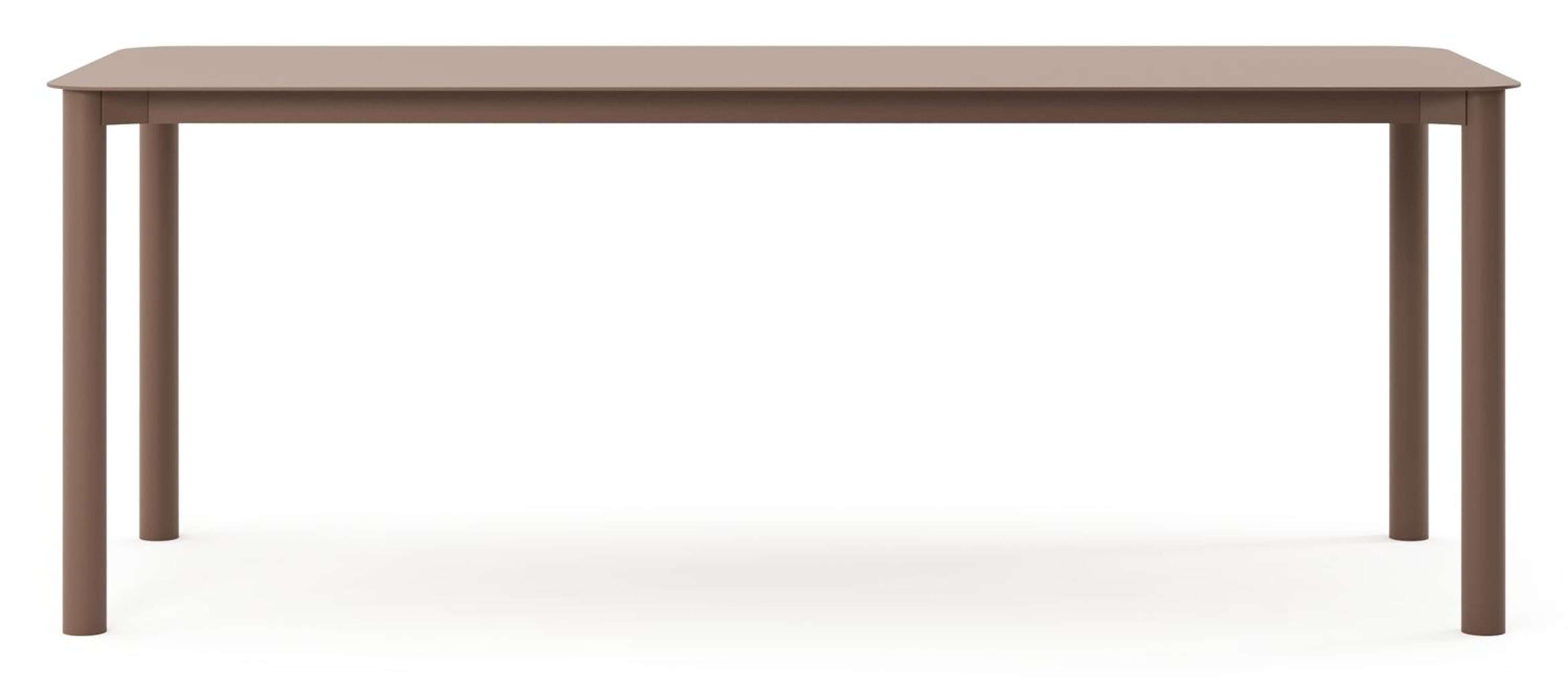 Table de jardin rectangulaire Orso arrondie en aluminium taupe- Lg. 200 x Lrg. 80 x Haut. 74,5 cm