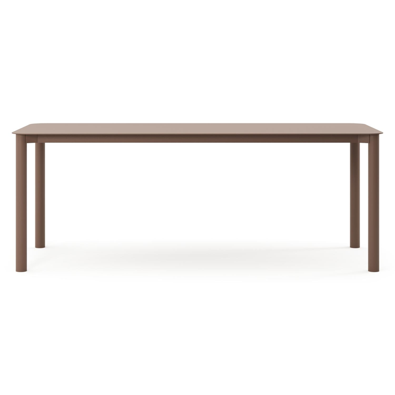 Table de jardin rectangulaire Orso arrondie en aluminium taupe- Lg. 200 x Lrg. 80 x Haut. 74,5 cm
