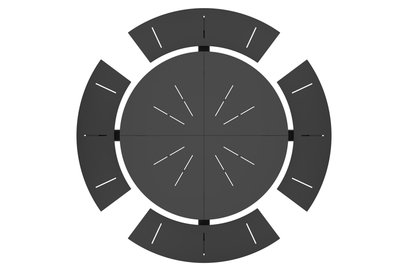 Rondino picknicktafel in zwart aluminium - Ø 236 x H 71,5 cm