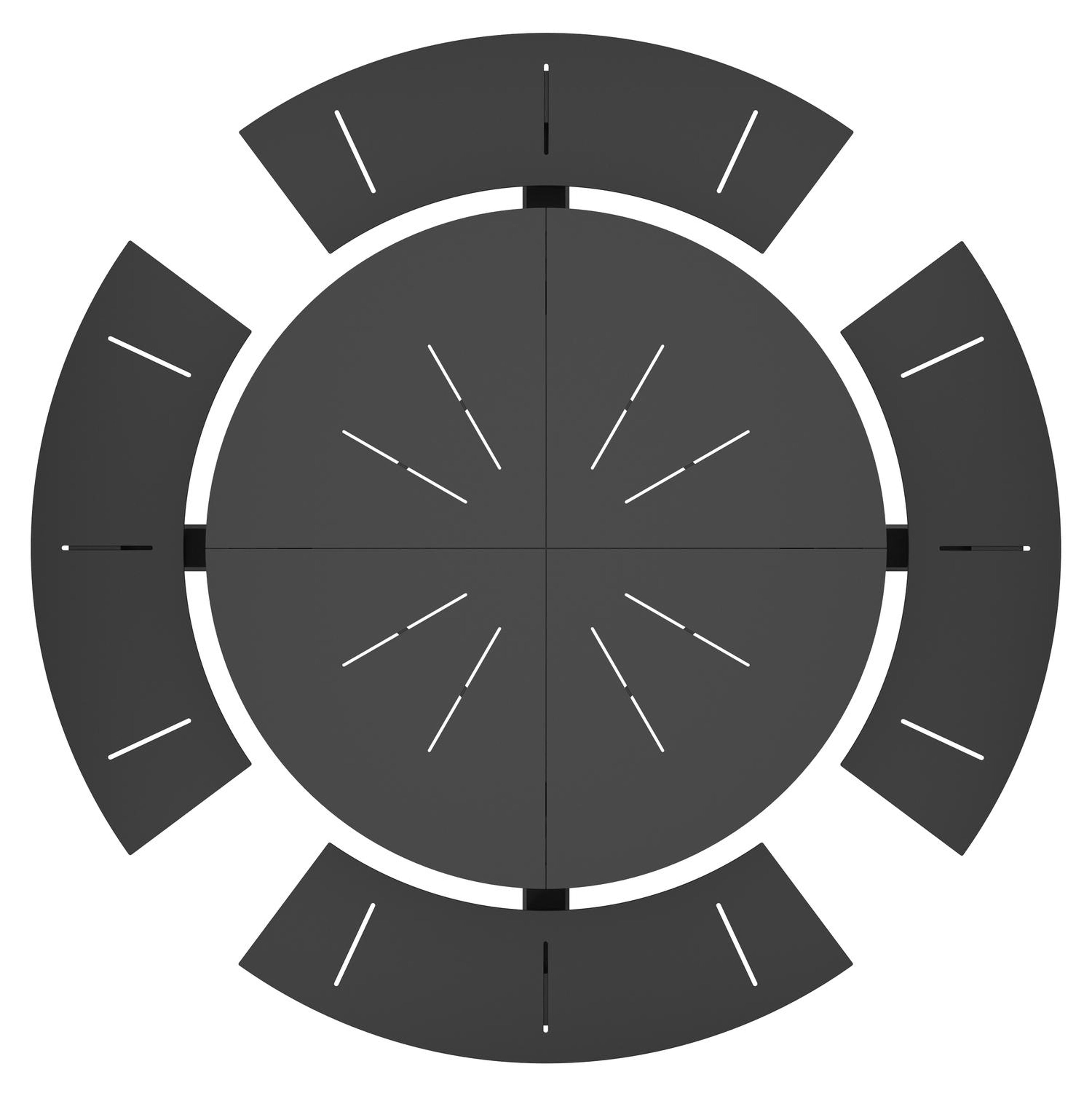 Rondino picknicktafel in zwart aluminium - Ø 236 x H 71,5 cm