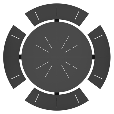 Rondino picknicktafel in zwart aluminium - Ø 236 x H 71,5 cm