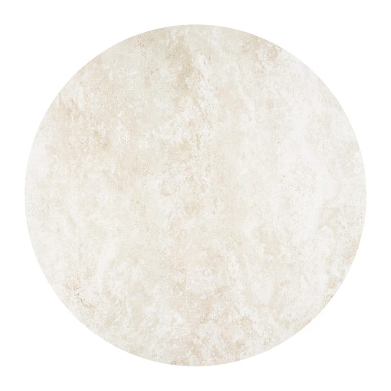 Donato tuintafel rond in wit aluminium en volkeramiek Rapolano dia. 148 cm