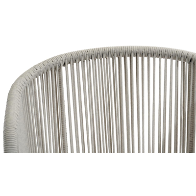 Lacrima tuinstoel in zwart aluminium en beige verticaal geweven ronde rope 