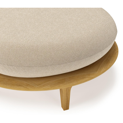 Bomero poef in teak met althea chalk all weather cosytica kussen