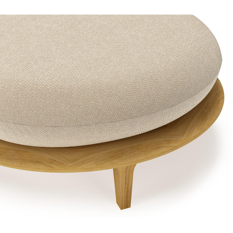 Bomero poef in teak met althea chalk all weather cosytica kussen