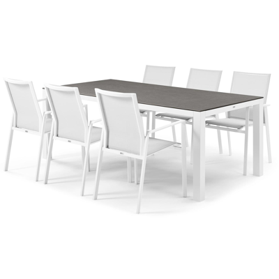 Tafelblad in volkeramiek op glas - Grijs - L 200  x B 100 cm