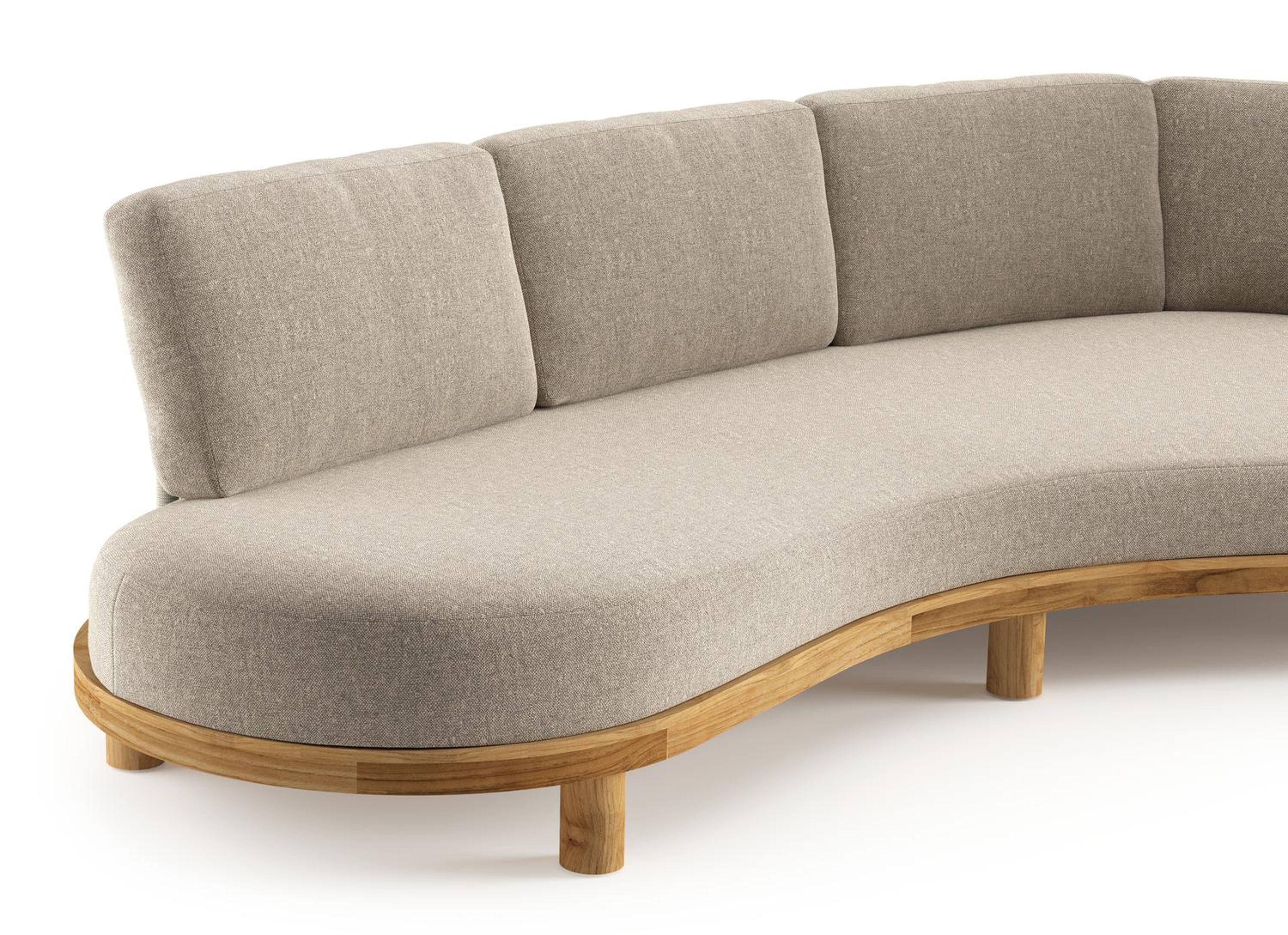 Donato loungebank in teak met chartres pewter all weather sunbrella® luxe kussen