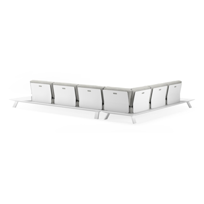 Cesano loungehoek in wit aluminium met tweed dune all weather sunbrella® luxe kussens