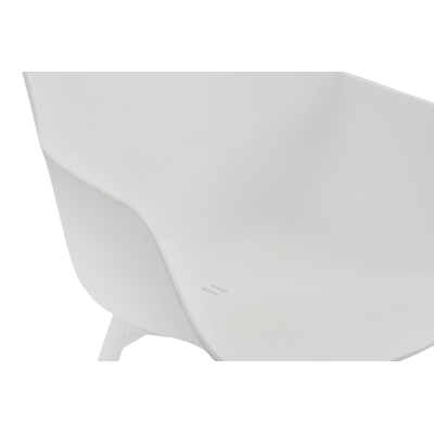 Calzo tuinset in wit aluminium en polywood tafelblad met 6 Paco tuinstoelen