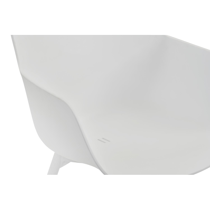 Alora tuinset in wit aluminium en polywood tafelblad met 6 Paco tuinstoelen