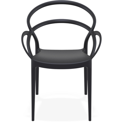 Mila stapelbare tuinstoel zwart - kunststof