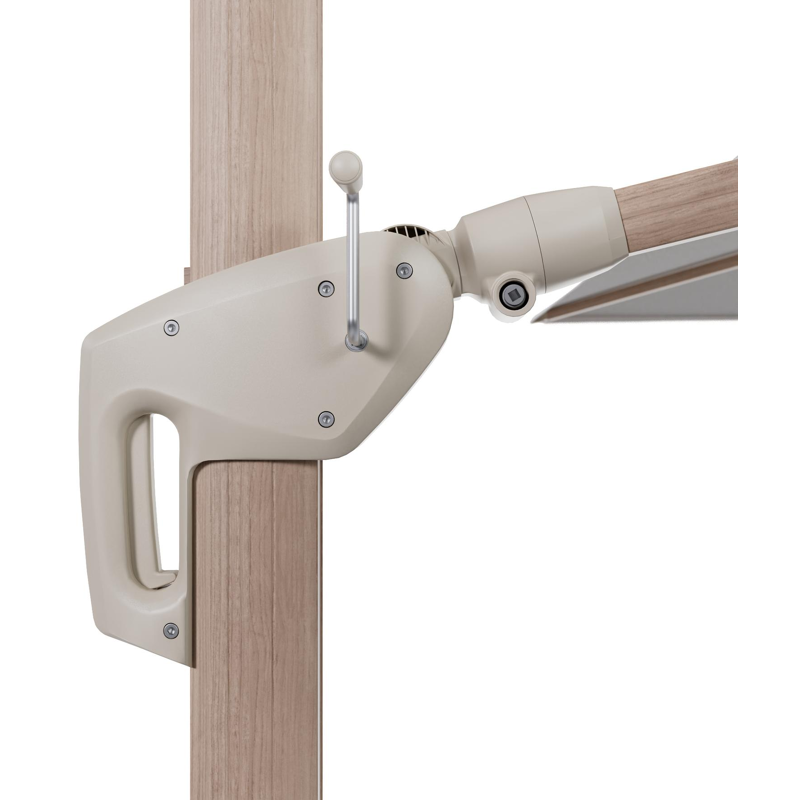 Parasol pendant Minore avec fonction tilt en aluminium aspect de bois et toile de parasol All Weather Solica Ego Birch - Lg.1 400 x Lg.2 300 cm (sans pied de parasol)