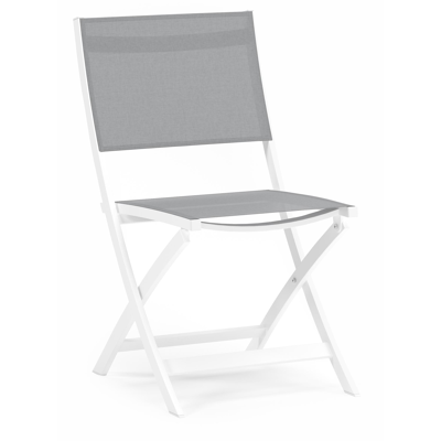 Feltro tuinset in wit aluminium en volkeramiek grijs tafelblad met 2 Cerano tuinstoelen