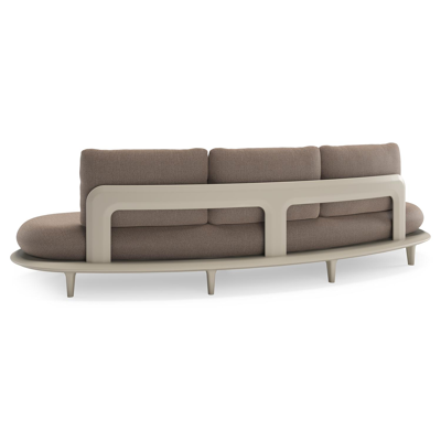 Bomero loungebank in beige aluminium met savane earth all weather sunbrella® luxe kussen